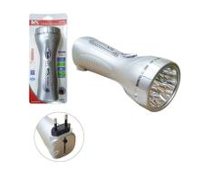 Lanterna manual recarregavel 9 led bateria duravel potente - Maxmidia - Maximidia