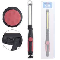 Lanterna Manual Recarregável Portátil Magnética USB Base 360 Ajustável LED