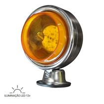 Lanterna Maria Bojuda Cromada Amarelo em LED 12v Foguinho Amil D Lanterna Maria Bojuda Cromada Amarelo em LED 12v Foguinho Amil D