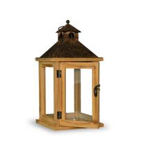 Lanterna Marroquina De Madeira Cúpula Metal Rustico 36x 17cm Lanterna Marroquina De Madeira Cúpula Metal Rustico 36x 17cm