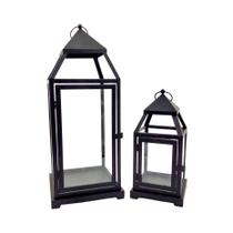 Lanterna Marroquina Decorativa Preta 44/28Cm Kit 2Pç
