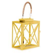Lanterna Marroquina Dubai C/Alça de Corda Dourada Grande Lanterna Marroquina Dubai C/Alça de Corda Dourada Grande