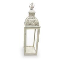Lanterna Marroquina Metal Branca Grande 70x18cm
