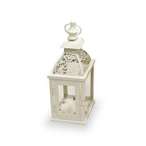 Lanterna Marroquina Metal Branca Pequena 35x10cm Lanterna Marroquina Metal Branca Pequena 35x10cm