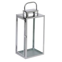Lanterna Marroquina Metal Prata Moderna Grande 39Cm Altura