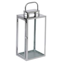Lanterna Marroquina Metal Prata Moderna Grande 39cm Altura