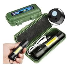 Lanterna Mini Led Lampião Tatica Recarregável Zoom Forte