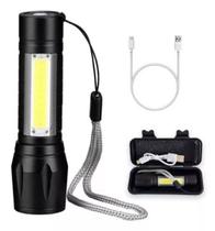 Lanterna Mini Tática Militar Usb Recarregável Lampião Lanterna Mini Tática Militar Usb Recarregável Lampião