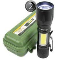 Lanterna mini tatica recarregavel portatil led c/luz lateral alta potencia lt409