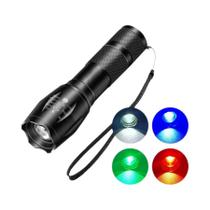 Lanterna Multifuncional Portátil À Prova d'Água Com Quatro Cores RGB, Recarregável via USB, Luz De