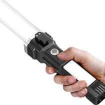 Lanterna Multifuncional USB Com 4 Modos Martelo Faca e Imã Para Emergências