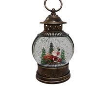 Lanterna Natalina Musical com Luz e Neve Papai Noel 25cm