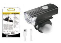 Lanterna p/bicicleta c/lampada led e bateria recarregavel