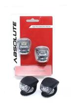 Lanterna para Bicicleta - Vista Light - 2 Leds Dianteiro/Traseiro - Bateria CR2032 - Silicone - JY-267-2 - Preto - Marca Absolute