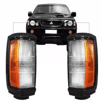 Lanterna Pisca Dianteira Aro Preto para Mitsubishi L200 1993 a 2006