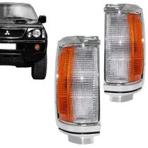 Lanterna Pisca Dianteiro Aro Cromado para Mitsubishi L200 1993 a 2006