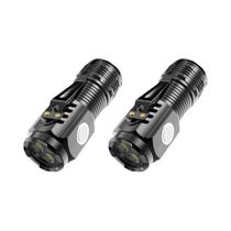 Lanterna Portátil Recarregável De Alta Potência Ultra Poderosa Com 3 LEDs Mini Tática Com Clipe De