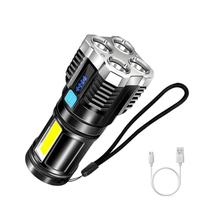 Lanterna Potente 4 Led Alta Potencia Recarregavel Tatica Usb Cor da luz Branco