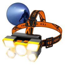 Lanterna Potente Cabeça Pesca Camping Caminhada Recarga Usb