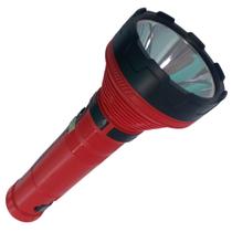 Lanterna Potente de Mão 2 Modos de Funcionamento Recarregável Corpo de Plástico Resistente Cor Vermelho