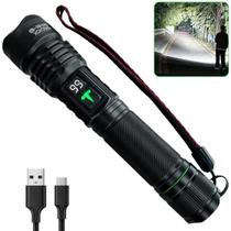 Lanterna Potente Ultra Led Recarregavel Indicador De Bateria