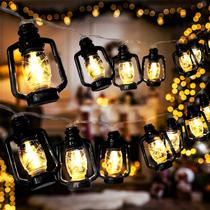 Lanterna preta LED String Lights AceList 20 para interior/exterior