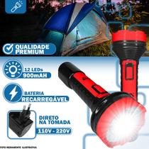 Lanterna Recarregável 12 Led Alta Luminosidade Bivolt 127 220V Potente Portátil Lanterna Recarregável 12 Led Alta Luminosidade Bivolt 127 220V Potente Portátil