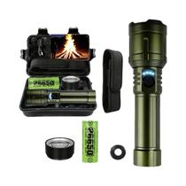 Lanterna Recarregável 3 Em 1, Isqueiro E Power Bank 1000LM Com 5 Modos E Zoom Para Acampamento E