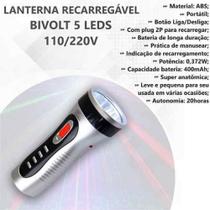 Lanterna Recarregável Bivolt 5 Leds 110/220v Prática Pequena - Loja Catarinense