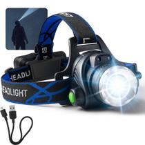 Lanterna Recarregável de cabeça Led Hypercore Forte 2Km Zoom 12 Modos Camping Acampamento Escalada