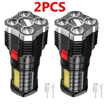 Lanterna Recarregável LED Alcance 500m - 2 Unidades