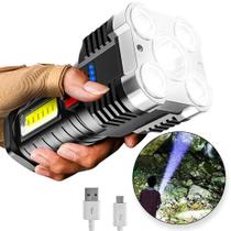Lanterna Recarregavel Led Cabo Usb Ilumina Ate 300 Metros