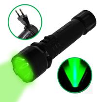 Lanterna Recarregável Tática Foco Verde para Trilha e Pesca Caça Noturna