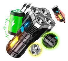 Lanterna recarregável Tática resistente a poeira chuva indicador de bateria carga rápida LE-8304