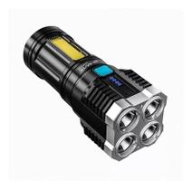 Lanterna Recarregável USB 4 LED Alto Lúmens, à prova d'água
