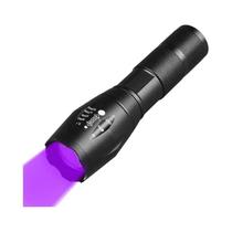 Lanterna Recarregável USB Com Luz Dupla Branca UV 395nm Para Camping E Pesca