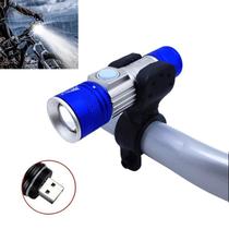 Lanterna Recarregável Usb Com Suporte Tática Led T6 Luz De Alerta Ce6120