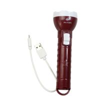 Lanterna Recarregável USB Led 3w Bivolt Plug Retrátil Foco