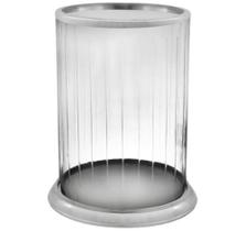 Lanterna Redonda Metal e Cristal Frisos Fino Acabamento