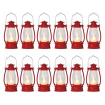 Lanterna Reperla Red Mini 12 unidades com vela LED Flicker de 13 cm