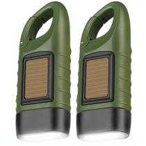 Lanterna SEANCHEER Hand Manivela alimentada por energia solar LED verde, pacote com 2 unidades Lanterna SEANCHEER Hand Manivela alimentada por energia solar LED verde, pacote com 2 unidades