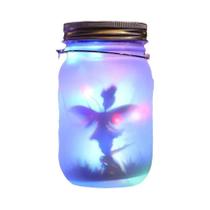 Lanterna Solar à Prova d'Água com Jarra de Pedreiro e Luzes de Fadas - Lâmpada Suspensa