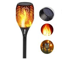 Lanterna solar de estaca de 50 cm com efeito de fogo LED à prova d'água