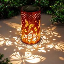 Lanterna solar DIBIEECN Butterfly Metal impermeável 18x10 cm