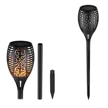 Lanterna solar Flame, grande, plástico preto de 78 cm de altura