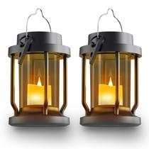 Lanterna solar Fruitshine Black Grey, pacote com 2 unidades, Flickering