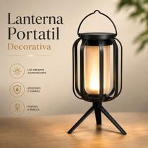 Lanterna Solar LED Efeito Chama USB Recarregável para Jardim e Camping - Lanterna Solar LED Efeito Chama USB Recarregável para Jardim e Camping -