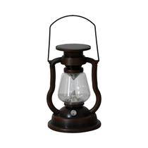 Lanterna Solar LED Retrô Rústica Vintage Com Efeito De Chama Tremeluzente Para Decoração De