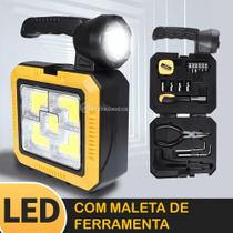 Lanterna Solar Multifuncional com Ferramentas, 5 Iluminações e Carregador de Celular USB BOM4503