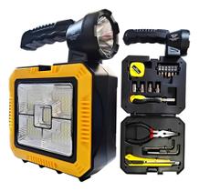 Lanterna Solar Multifuncional Kit Ferramentas, 5 Iluminações e Power Bank Integrado Produto Premium